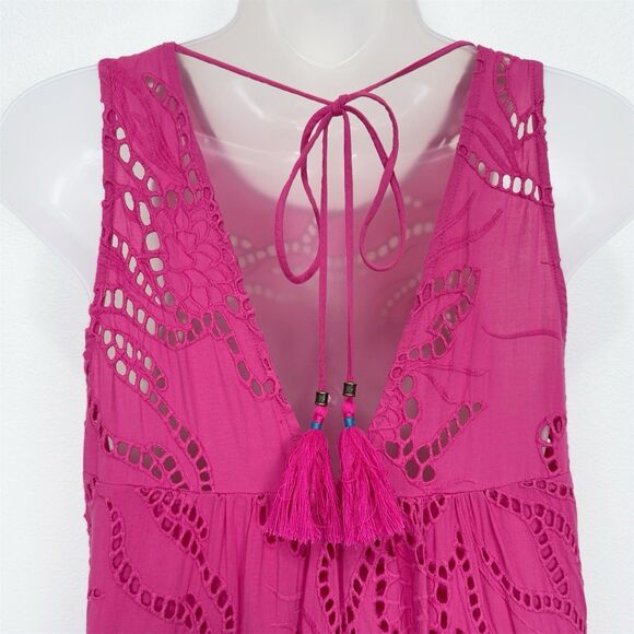 Maeve Anthropologie Dress Womens Small Pink Maxi Tiered Colorful Beachy‎ Resort - Picture 8 of 14